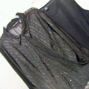 Club Z Rich Black Blouse Tank Set Plus Size 2X  NWOT